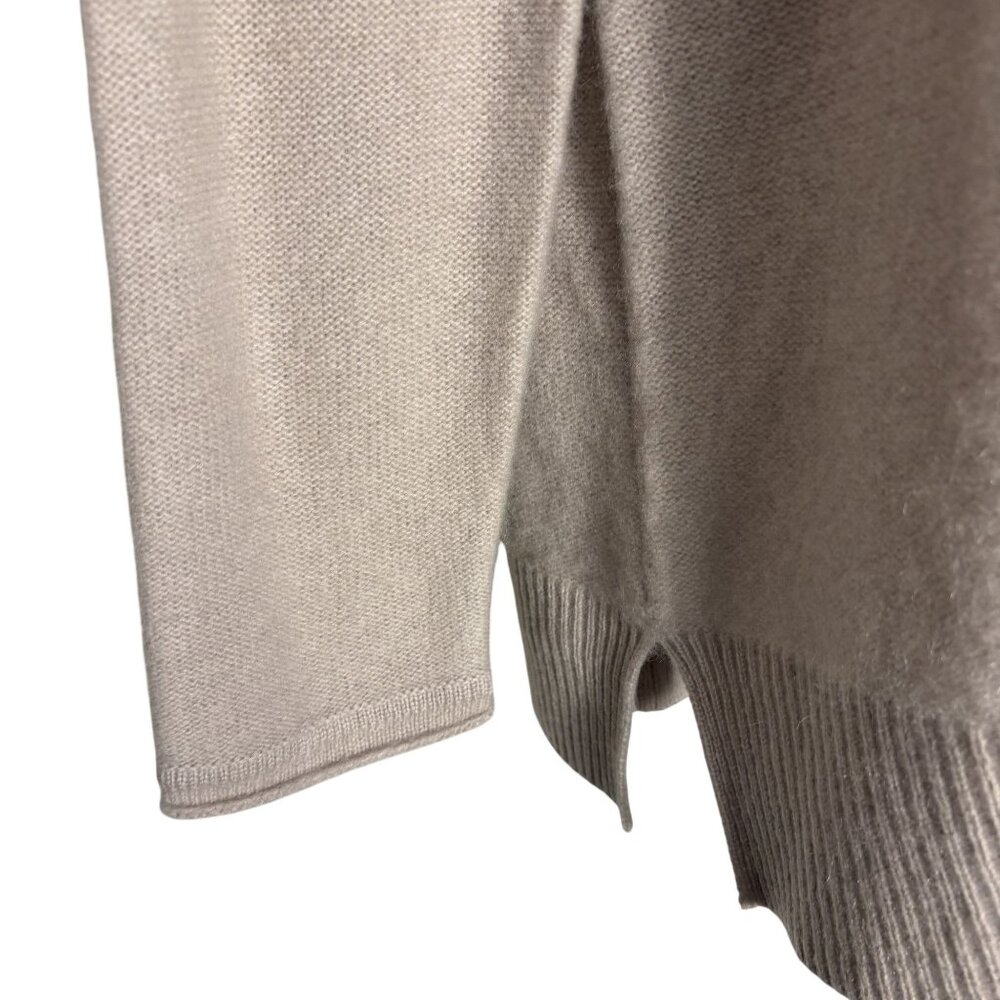 Chicos Beige Cowl Neck Long Sleeve Sweater Size 3 (16) Ribbed Hem 100 % Cashmere - Picture 4 of 12
